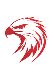 Vector black and white logo of an eagle head on white background
