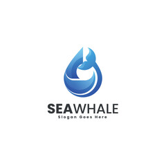 Sea Whale Gradient Colorful Logo