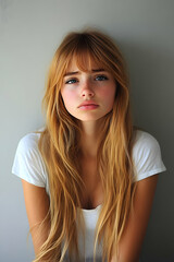 Fototapeta premium Golden Hair Girl Portrait Photo