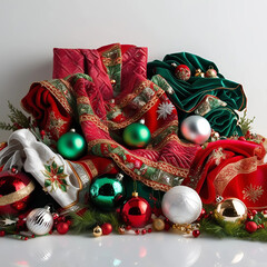 christmas decoration on a red background