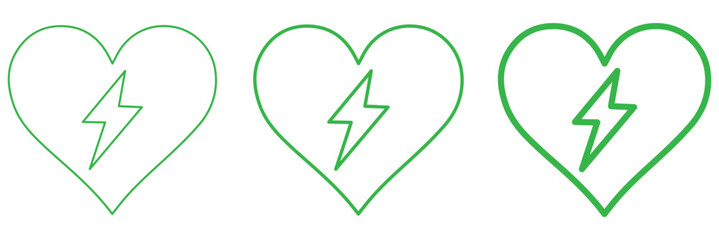 AED icon. Heart electricity icon. CPR AED icon. Aid emergency