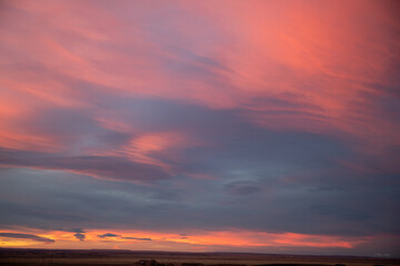 Coral blue sunset Wyoming open skies