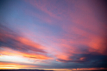 Pink blue sunset clouds Wyoming 