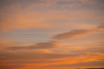 Golden pastel sunset clouds open sky Wild West