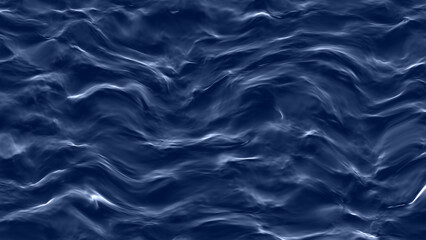 Obraz premium 3d deep blue small water wave background, horizontal composition