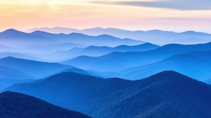 Obraz premium Majestic mountain range at dawn. AI.