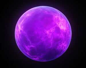 Purple planet in space. AI.