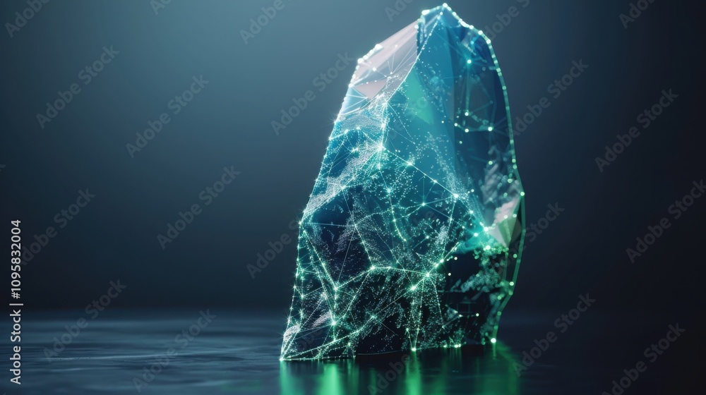 Poster enhancing digital security cybersecurity network abstract visualization high-tech environment protec