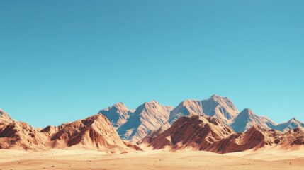 Naklejka premium Exploring desert landscapes sandstone formations scenic views natural environment minimalist aesthetics clear blue sky and shadows