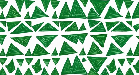 Green Triangle pattern hand drawn design on White background illustration