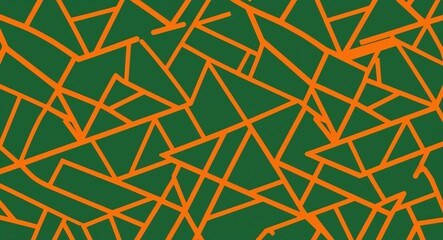 Orange Parallelogram pattern hand drawn design on Blue background illustration