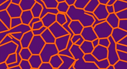 Obraz premium Orange Octagon pattern hand drawn design on Purple background illustration