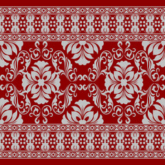 Elegant Damask Pattern  with Ornate Floral Motifs and Decorative Borders. seamless design features a sophisticated blend of vintage-inspired elements and modern aesthetics