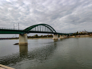 Fototapeta premium Old bridge over a river, Belgrade