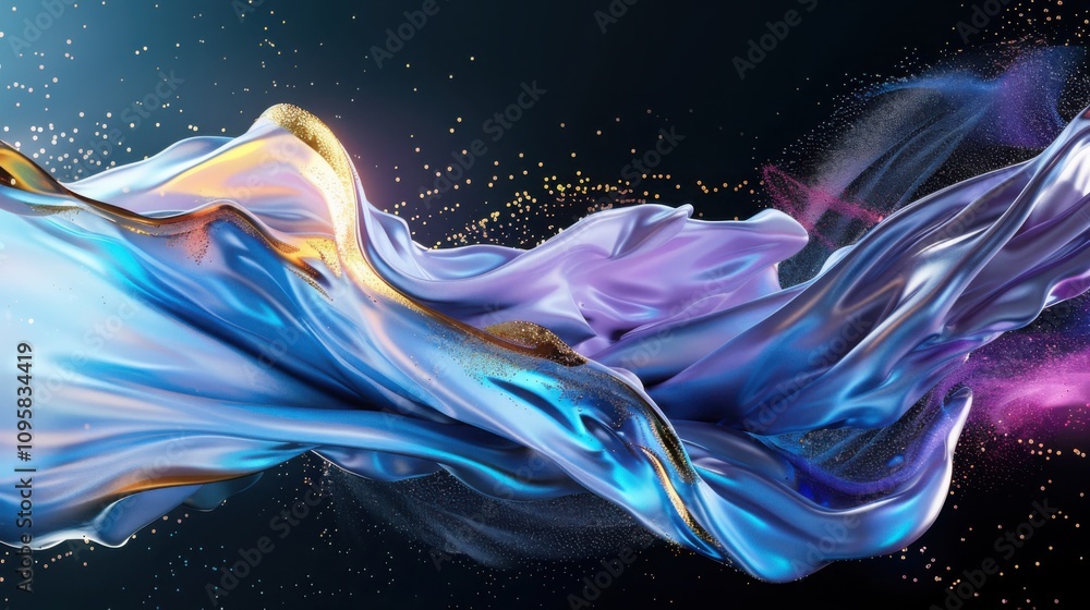 Poster dynamic artistry of glowing abstract fractal patterns digital realm visual content ethereal environm