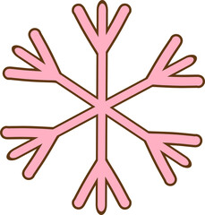 Winter pink snowflake Illustration Pastel Bookish