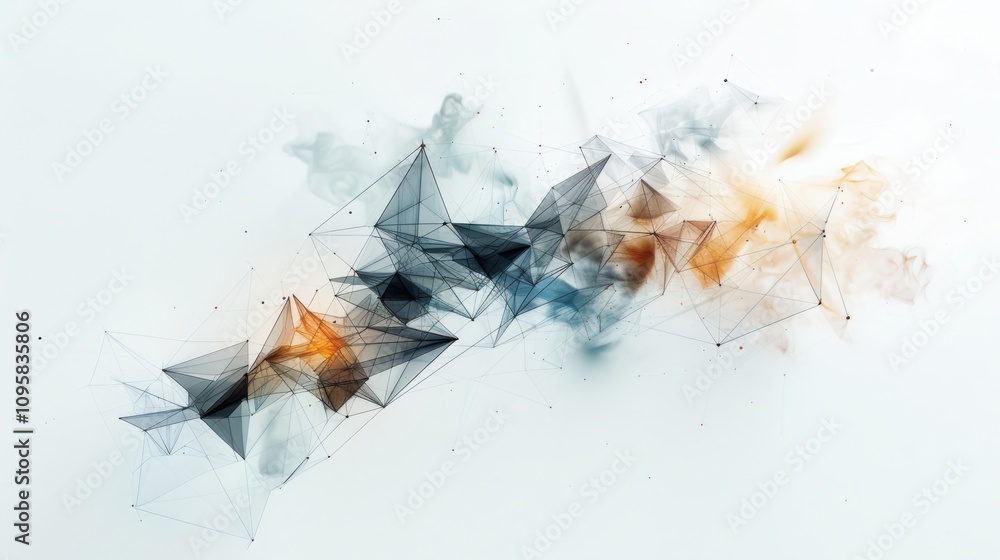 Poster visualizing the interconnected internet of things network a minimalist technological landscape with 