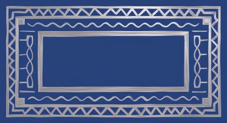 Obraz premium Silver Rectangle pattern hand drawn design on Gold background illustration