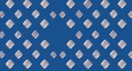 Silver Rhombus pattern hand drawn design on Blue background illustration