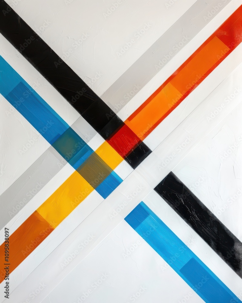 Poster intersecting lines artwork abstract gallery minimalist art clean design space bold colors concept