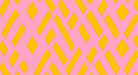 Yellow Rhombus pattern hand drawn design on Purple background illustration