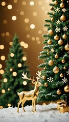 christmas tree with reindeer