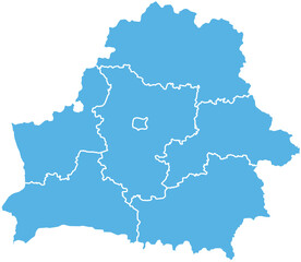blue style design map of Belarus