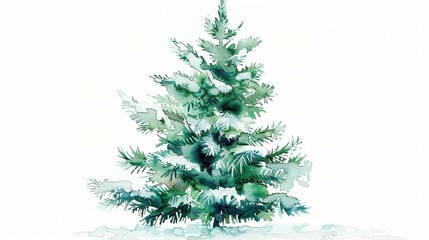 Obraz premium Artistic Christmas Fir Tree: A Vibrant Watercolor Celebration of the Season