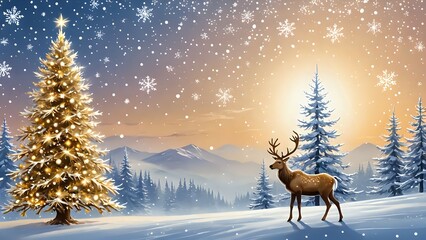 Fototapeta premium deer in winter