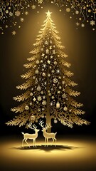 golden christmas tree