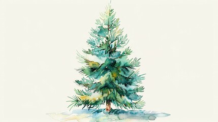 Obraz premium Artistic Christmas Fir Tree: A Vibrant Watercolor Celebration of the Season