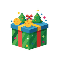 Christmas gift box vector illustration
