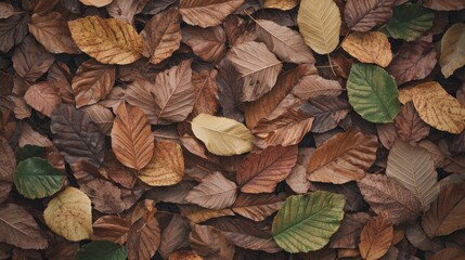 Fototapeta premium Vibrant Autumn Leaves on Forest Floor - A Celebration of Seasonal Change in Nature