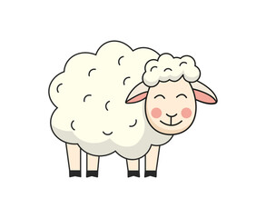 Cute Sheep. Vector Illustration