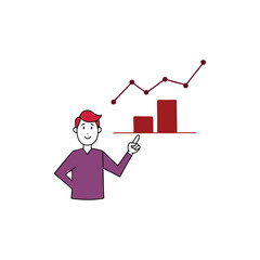Financial investment and income increase vector illustration