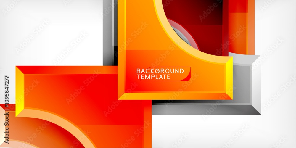 Poster geometric design abstract background - circles and triangles
