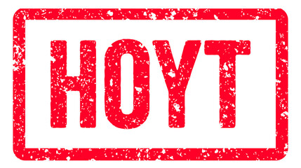 Hoyt Stamp Transparent Seal, Red Grunge Hoyt Word Typography Rubber Stamp Seal