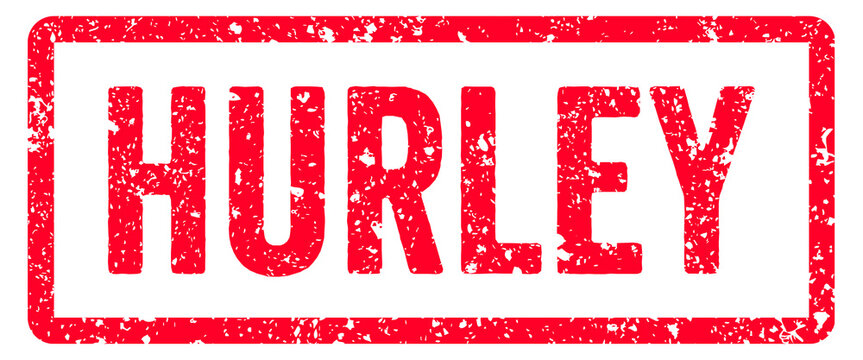 Hurley Stamp Transparent Seal, Red Grunge Hurley Word Typography Rubber Stamp Seal