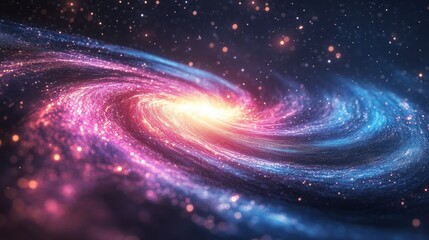 Fototapeta premium A vibrant depiction of a swirling galaxy, showcasing cosmic beauty and stellar phenomena.