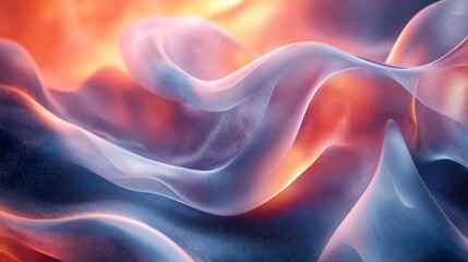 Obraz premium Abstract fluid shapes with vibrant colors creating a dynamic, ethereal atmosphere.