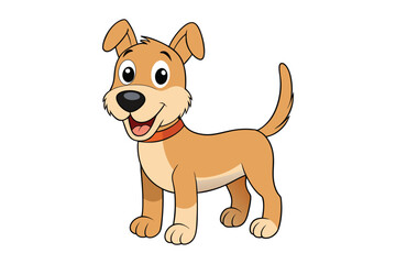 Cartoon Dog on white background.