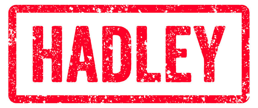 Hadley Stamp Transparent Seal, Red Grunge Hadley Word Typography Rubber Stamp Seal