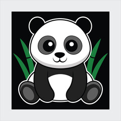 Baby panda vector illustration icon