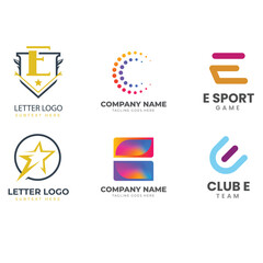 Letter alphabet logo e design Corporate business brand company abstract logo design collection