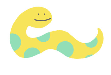 笑顔の可愛い水玉模様の蛇　年賀素材