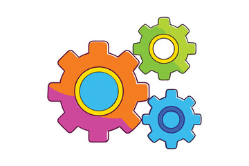 gears on a white background one big one small vector.
