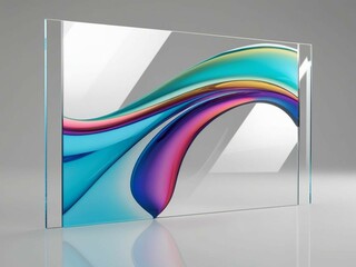 Modern Gradient Glass Aesthetics: 3D Transparent Panels in Soft Pastel Tones