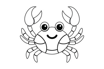  a cute crabs art line silhouette vector.