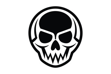  death skull silhouette flat icon vector illustration.