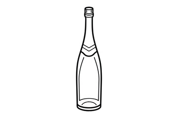  a bottle of champagne vector art illustraation